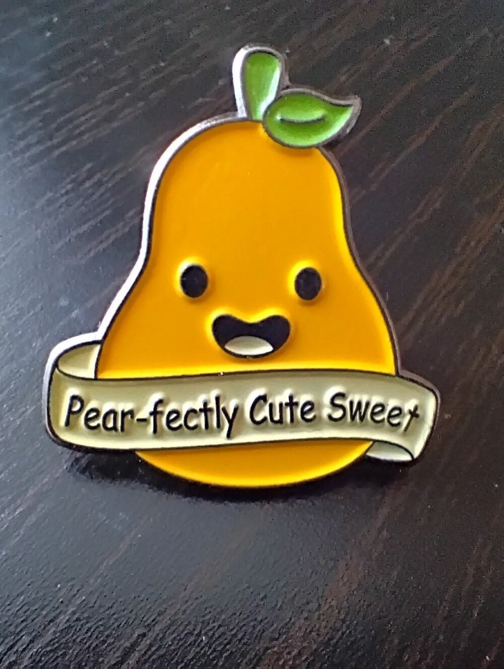 🧁 3/$30 Punny "Pear-fectly Cute Sweet" Yellow Pear Enamel Pin NEW